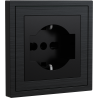 Xelent Series Italy Socket Brushed Aluminium - Black