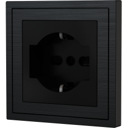 Xelent Series Italy Socket Brushed Aluminium - Black