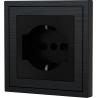 Xelent Series Italy Socket Brushed Aluminium - Black