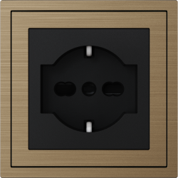 Xelent Series Italy Socket Brushed Aluminium - Brass