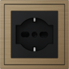 Xelent Series Italy Socket Brushed Aluminium - Brass