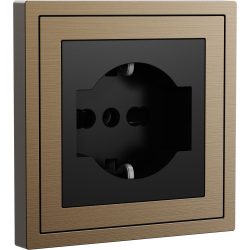 Xelent Series Italy Socket Brushed Aluminium - Brass