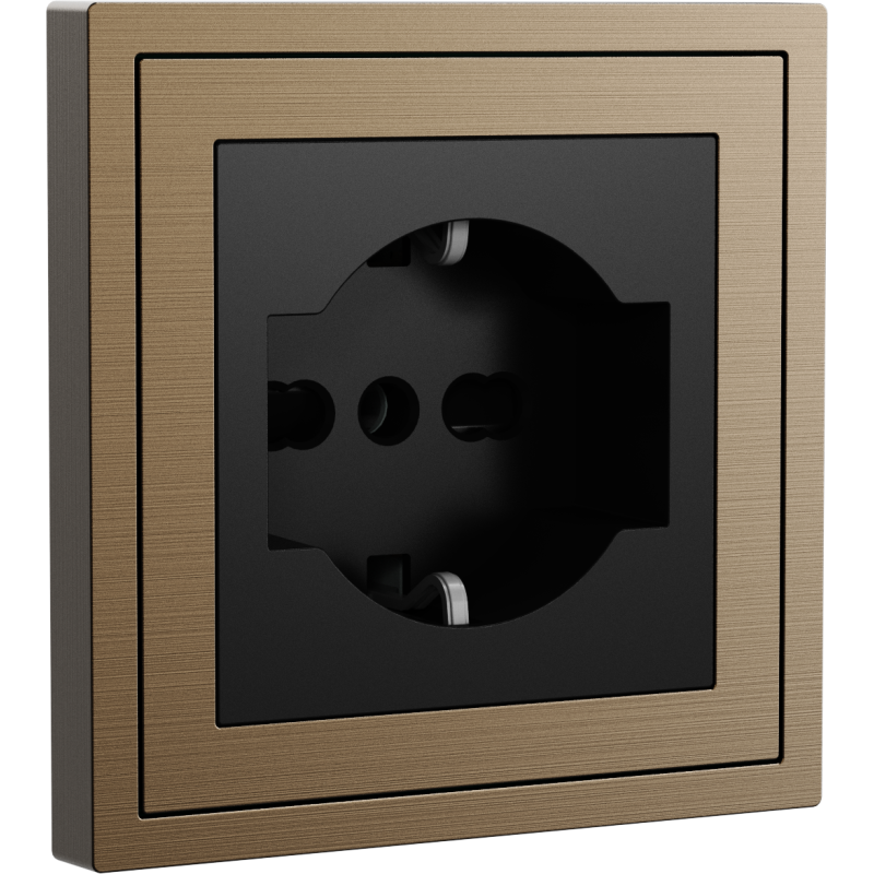 Xelent Series Italy Socket Brushed Aluminium - Brass