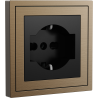 Xelent Series Italy Socket Brushed Aluminium - Brass
