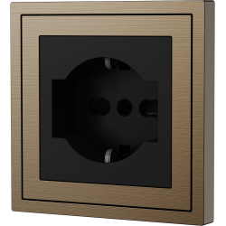 Xelent Series Italy Socket Brushed Aluminium - Brass