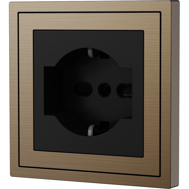 Xelent Series Italy Socket Brushed Aluminium - Brass