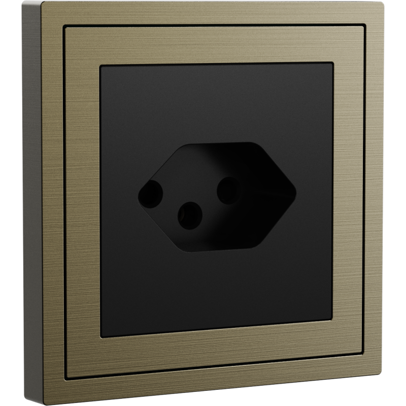 Xelent Series Svizzera Socket Brushed Aluminium - Antique Bronze