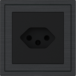 Xelent Series Svizzera Socket Brushed Aluminium - Black