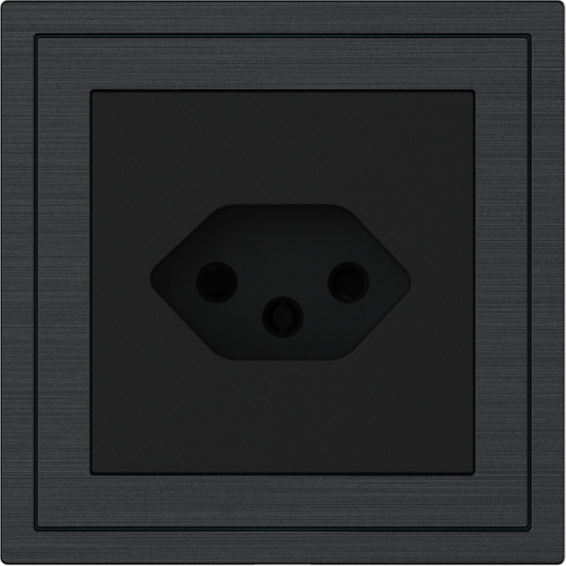 Xelent Series Svizzera Socket Brushed Aluminium - Black