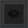 Xelent Series Svizzera Socket Brushed Aluminium - Black