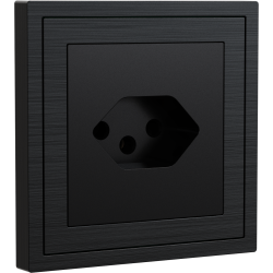 Xelent Series Svizzera Socket Brushed Aluminium - Black