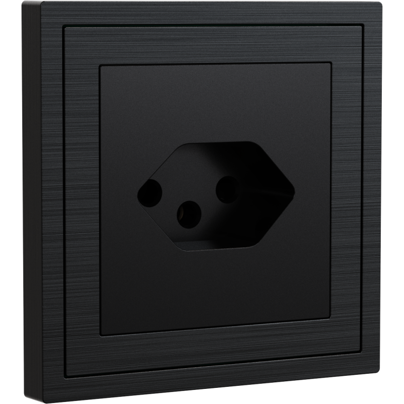 Xelent Series Svizzera Socket Brushed Aluminium - Black