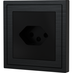 Xelent Series Svizzera Socket Brushed Aluminium - Black
