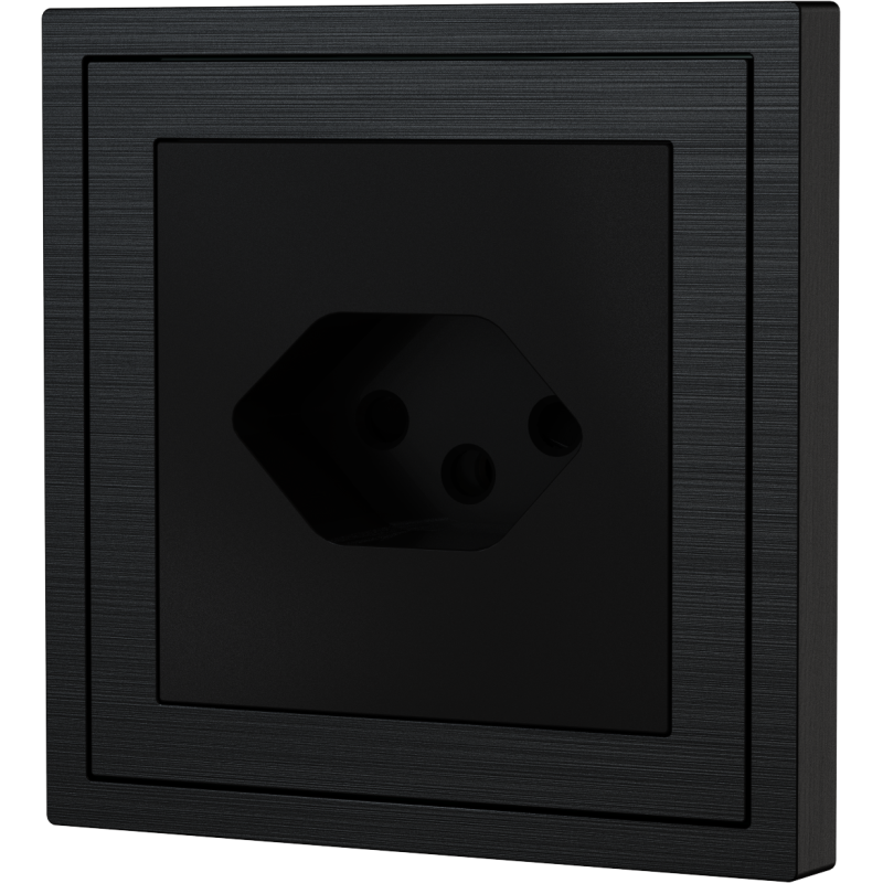 Xelent Series Svizzera Socket Brushed Aluminium - Black