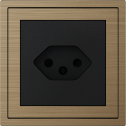 Xelent Series Svizzera Socket Brushed Aluminium - Brass