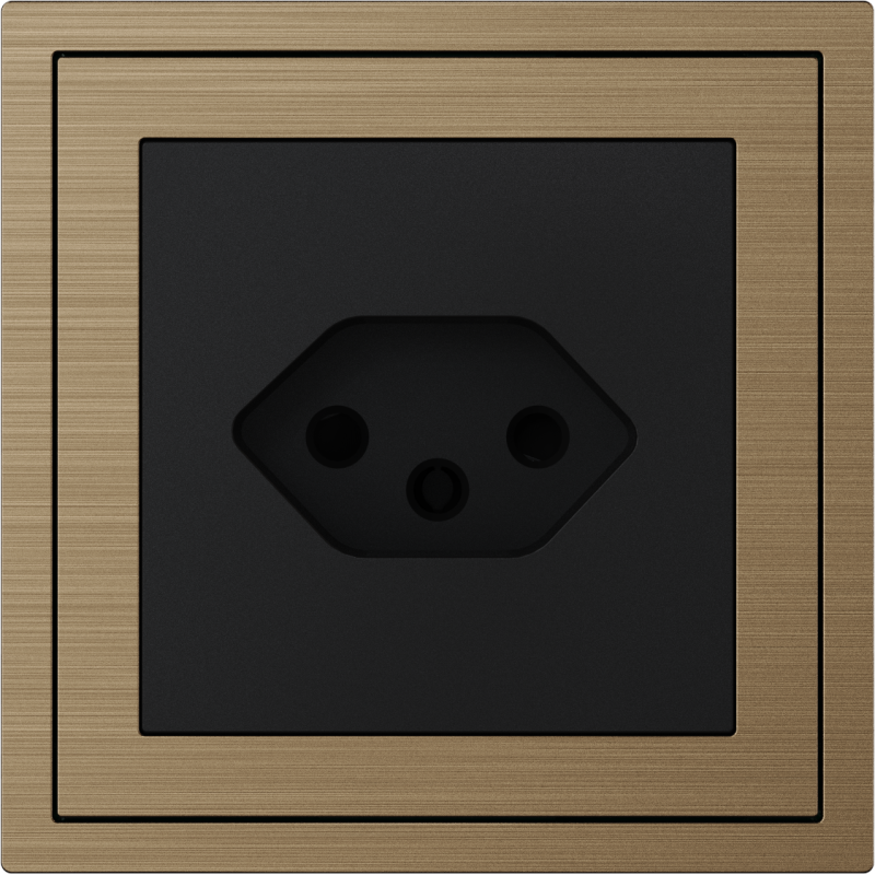 Xelent Series Svizzera Socket Brushed Aluminium - Brass