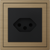 Xelent Series Svizzera Socket Brushed Aluminium - Brass