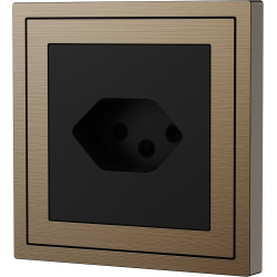 Xelent Series Svizzera Socket Brushed Aluminium - Brass
