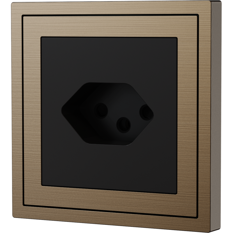 Xelent Series Svizzera Socket Brushed Aluminium - Brass