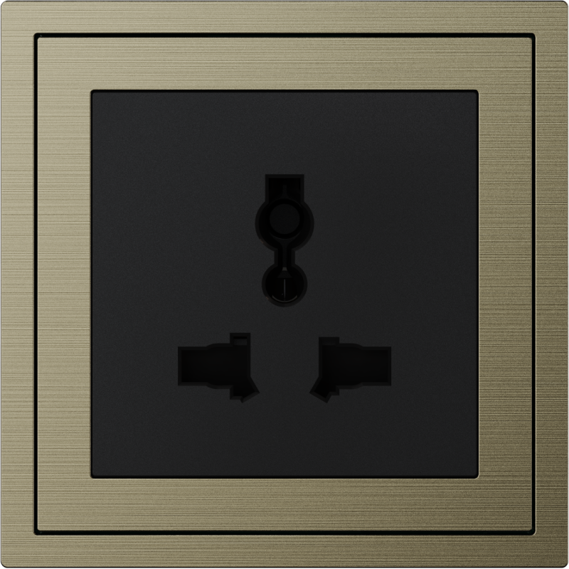 Xelent Series Universal Socket Brushed Aluminium - Antique Bronze
