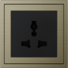 Xelent Series Universal Socket Brushed Aluminium - Antique Bronze