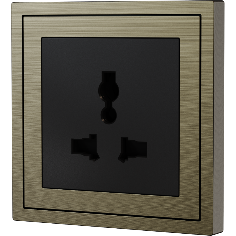 Xelent Series Universal Socket Brushed Aluminium - Antique Bronze