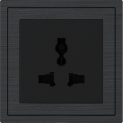 Xelent Series Universal Socket Brushed Aluminium - Black