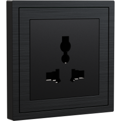 Xelent Series Universal Socket Brushed Aluminium - Black