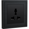 Xelent Series Universal Socket Brushed Aluminium - Black