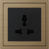 Xelent Series Universal Socket Brushed Aluminium - Brass