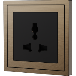 Xelent Series Universal Socket Brushed Aluminium - Brass