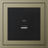 Xelent Series USB and Type-C Wall Outlet Brushed Aluminium - Antique Bronze