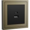 Xelent Series USB and Type-C Wall Outlet Brushed Aluminium - Antique Bronze