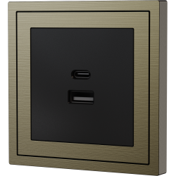 Xelent Series USB and Type-C Wall Outlet Brushed Aluminium - Antique Bronze
