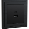 Xelent Series USB and Type-C Wall Outlet Brushed Aluminium - Black