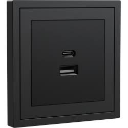 Xelent Series USB and Type-C Wall Outlet - Charcoal Gray