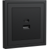 Xelent Series USB and Type-C Wall Outlet - Charcoal Gray