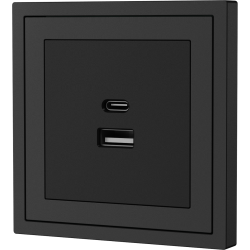 Xelent Series USB and Type-C Wall Outlet - Charcoal Gray