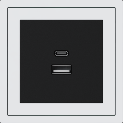 Xelent Series USB and Type-C Wall Outlet - Ivory White