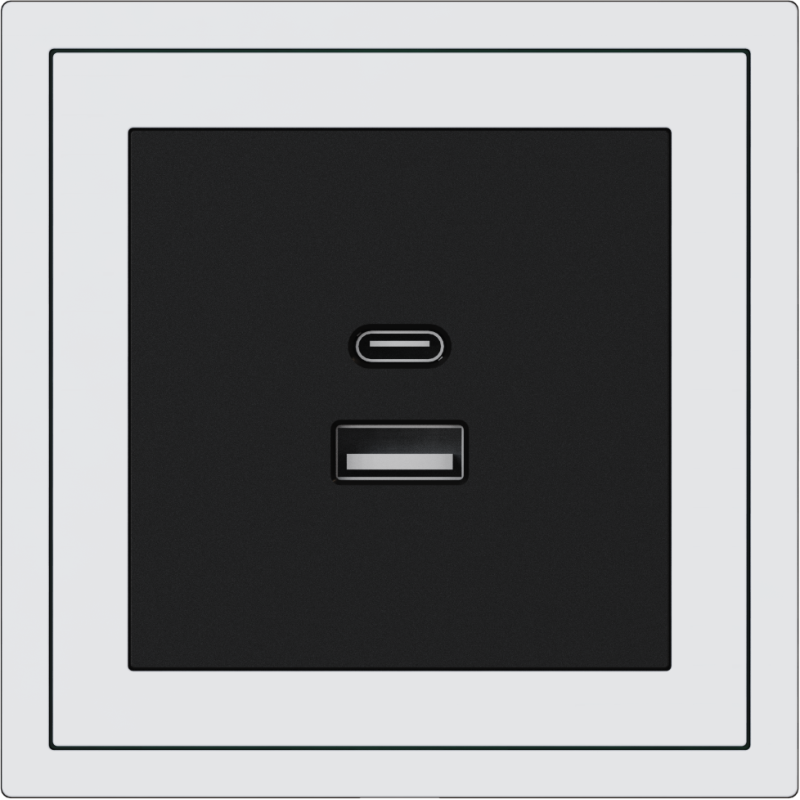 Xelent Series USB and Type-C Wall Outlet - Ivory White