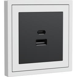 Xelent Series USB and Type-C Wall Outlet - Ivory White