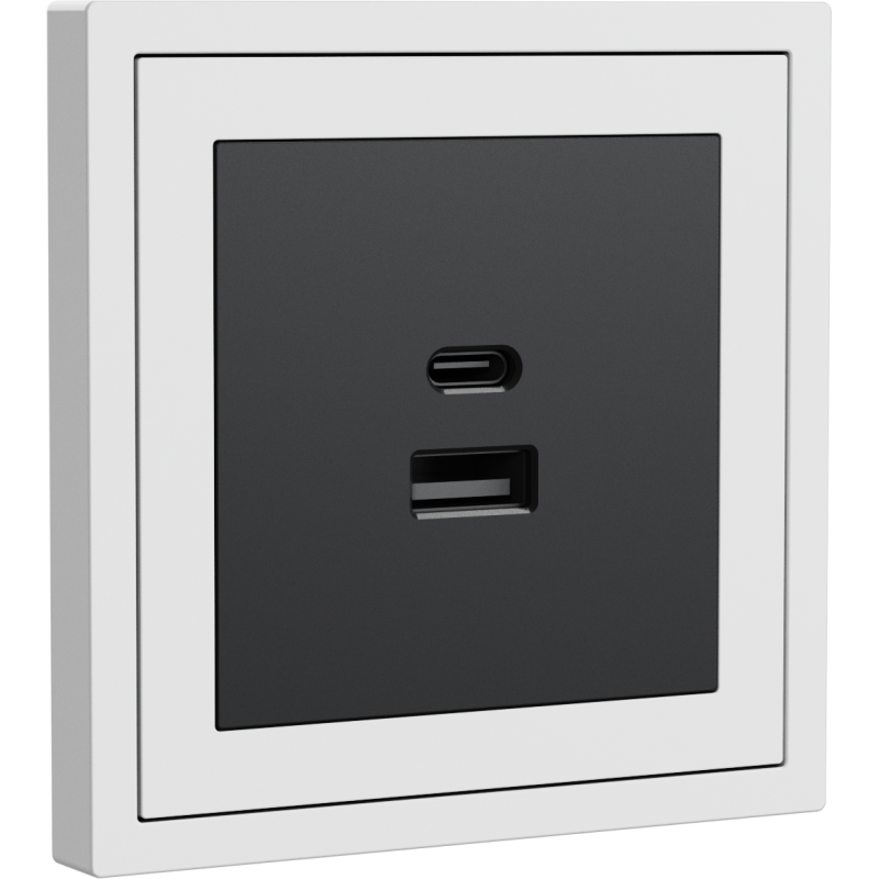 Xelent Series USB and Type-C Wall Outlet - Ivory White