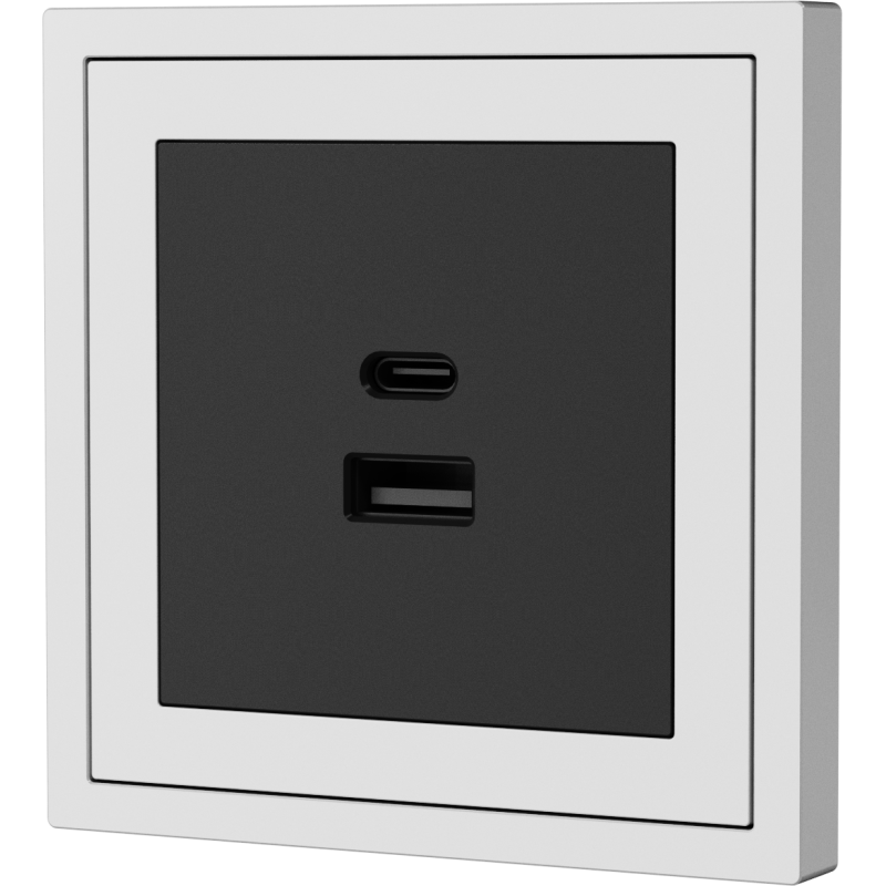 Xelent Series USB and Type-C Wall Outlet - Ivory White