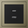 Xelent Series HDMI and USB Wall Outlet Brushed Aluminium - Antique Bronze