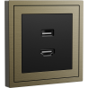 Xelent Series HDMI and USB Wall Outlet Brushed Aluminium - Antique Bronze