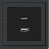 Xelent Series HDMI and USB Wall Outlet Brushed Aluminium - Black