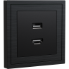 Xelent Series HDMI and USB Wall Outlet Brushed Aluminium - Black