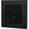 Xelent Series HDMI and USB Wall Outlet Brushed Aluminium - Black