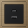 Xelent Series HDMI and USB Wall Outlet Metal - Brass