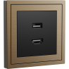 Xelent Series HDMI and USB Wall Outlet Metal - Brass